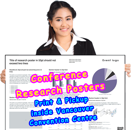 Vancouver Research Poster Printing On-Site at Downtown Vancouver Convention Centre (Paper & Fabric)